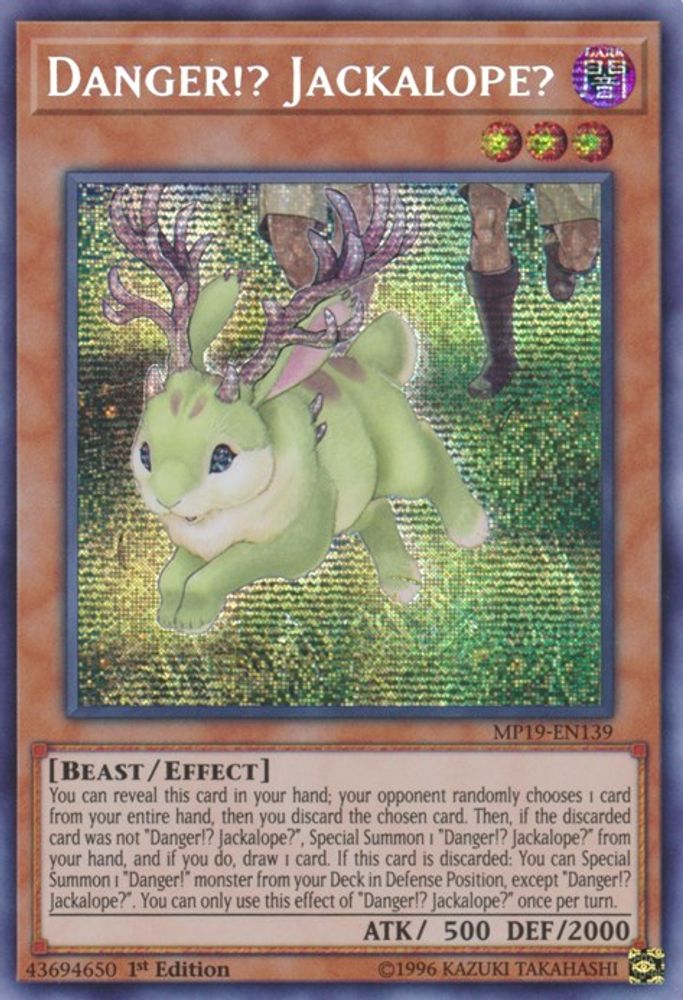 Danger!? Jackalope? (MP19-EN139) - Prismatic Secret Rare