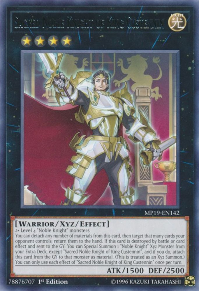 Sacred Noble Knight of King Custennin (MP19-EN142) - Rare