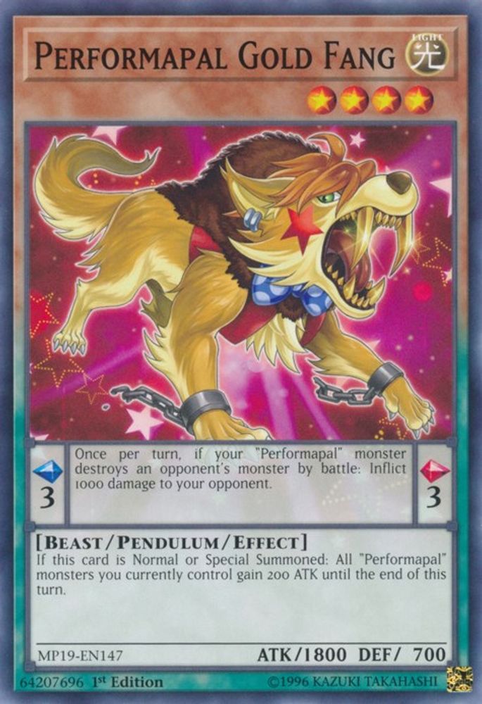 Performapal Gold Fang (MP19-EN147) - Common