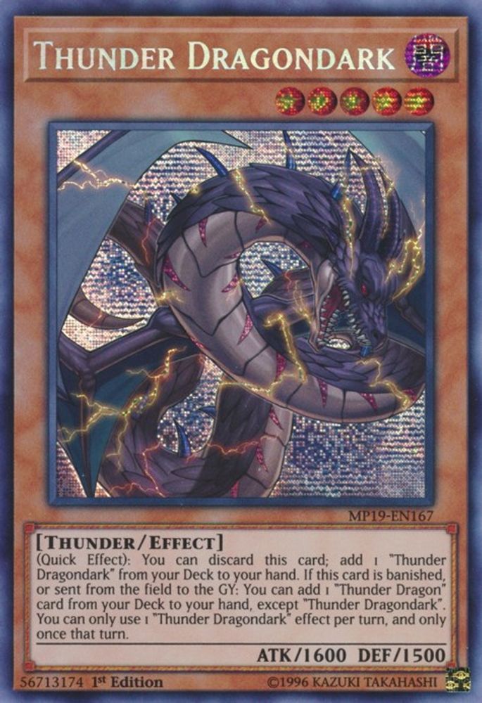 Thunder Dragondark (MP19-EN167) - Prismatic Secret Rare