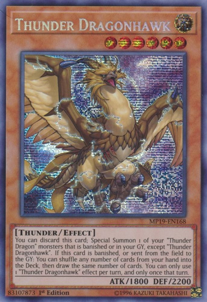 Thunder Dragonhawk (MP19-EN168) - Prismatic Secret Rare