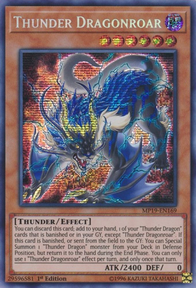 Thunder Dragonroar (MP19-EN169) - Prismatic Secret Rare