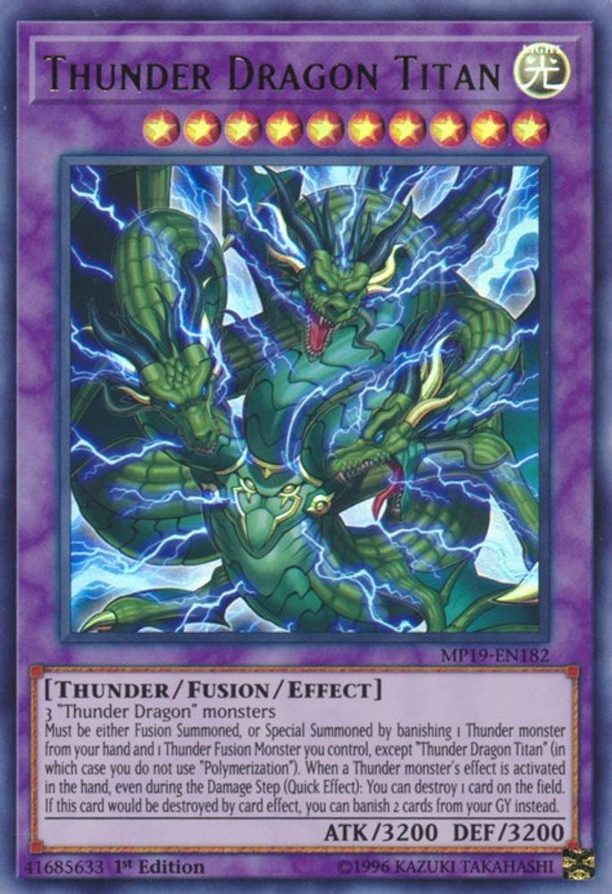 Thunder Dragon Titan (MP19-EN182) - Ultra Rare