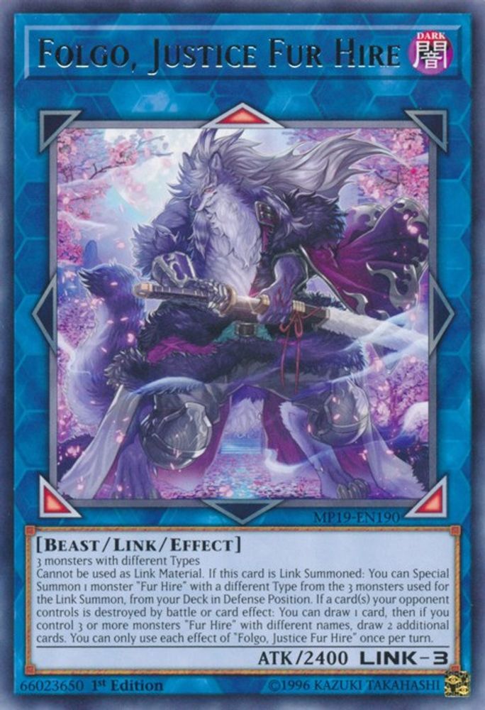 Folgo, Justice Fur Hire [MP19-EN190] Rare 