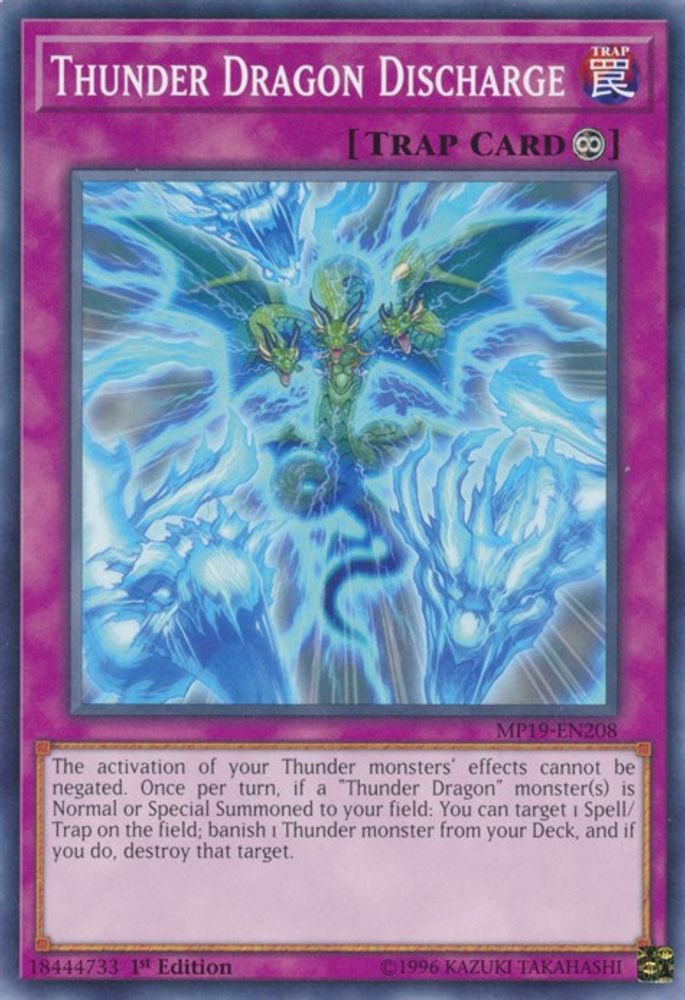 Thunder Dragon Discharge (MP19-EN208) - Common