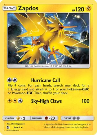 Zapdos (24/68) [Soleil et Lune : Destins cachés] 