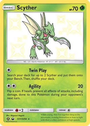 Scyther (SV1/SV94) [Soleil et Lune : Destins cachés - Shiny Vault] 