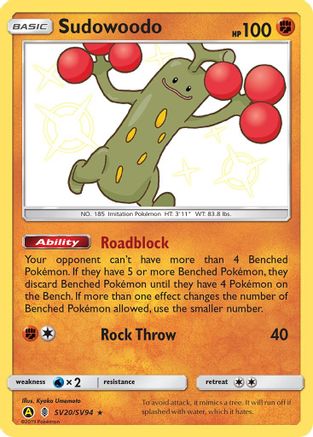 Sudowoodo SV20  - Holofoil - Shiny Holo Rare