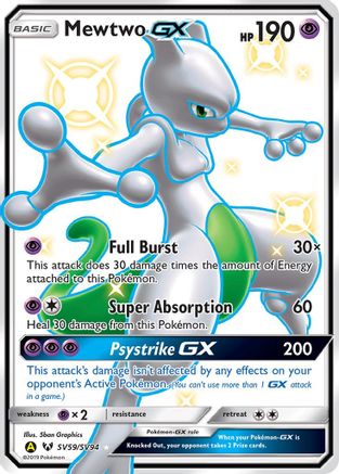 Mewtwo GX SV59/94 - Hidden Fates Shiny Vault Holofoil