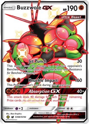 Buzzwole GX SV68  - Holofoil - Shiny Holo Rare