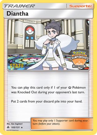 Diantha - 105/131 (Regional Championships) [Staff]/131  - Reverse Holofoil - Promo