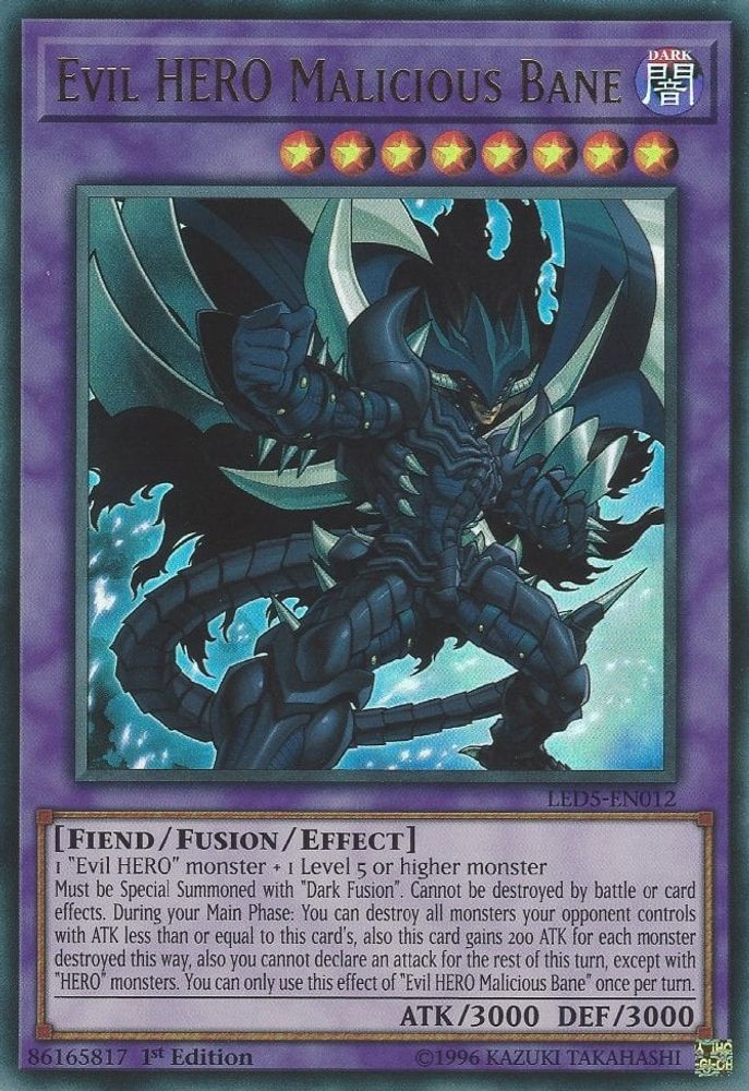 Evil HERO Malicious Bane (LED5-EN012) - Ultra Rare