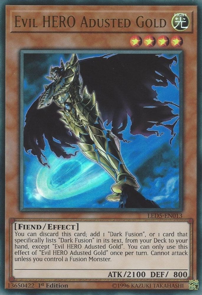 Evil HERO Adusted Gold (LED5-EN013) - Ultra Rare