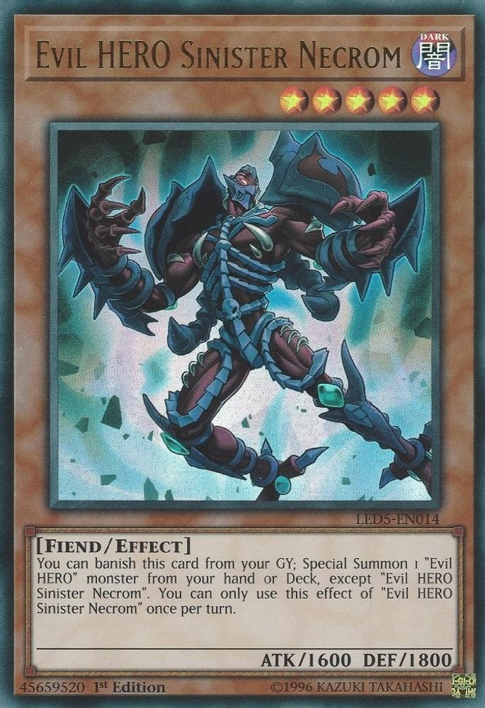 Evil HERO Sinister Necrom (LED5-EN014) - Ultra Rare