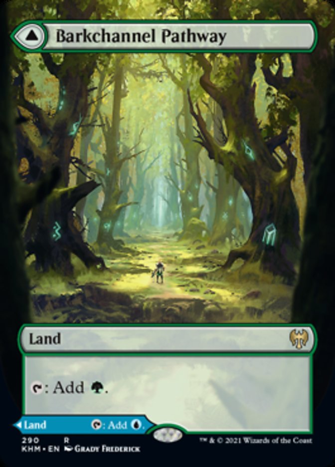 Barkchannel Pathway (Borderless) (KHM-290) - Kaldheim: (Showcase) (Borderless)