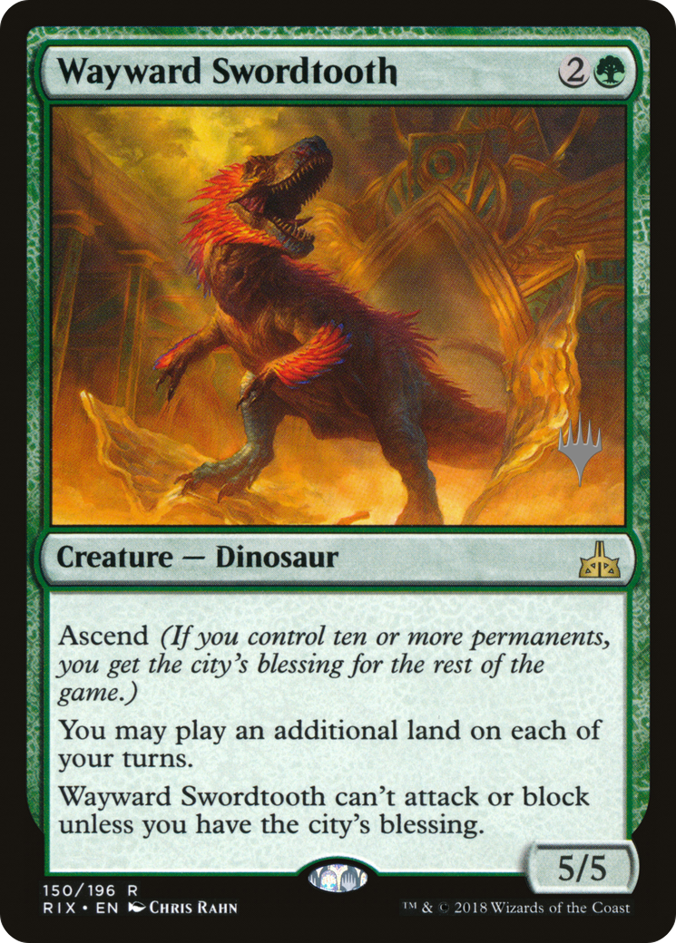 Wayward Swordtooth (Pack promotionnel) [Rivals of Ixalan Promos] 