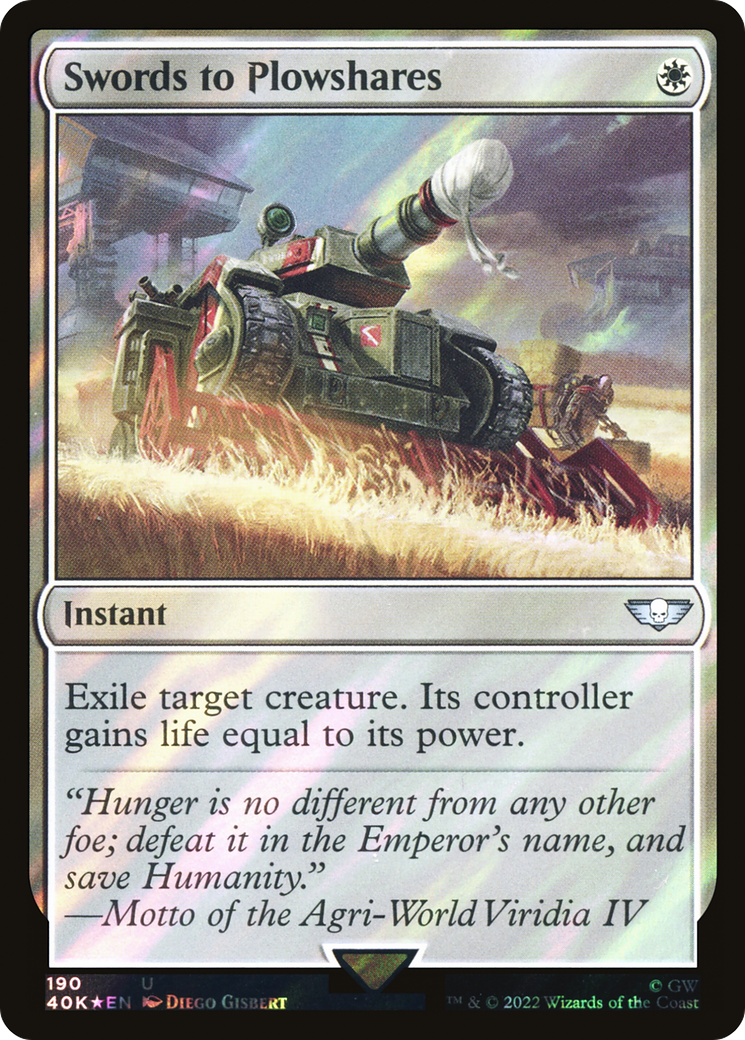 Swords to Plowshares (40K-190★) - Warhammer 40,000 Commander Foil