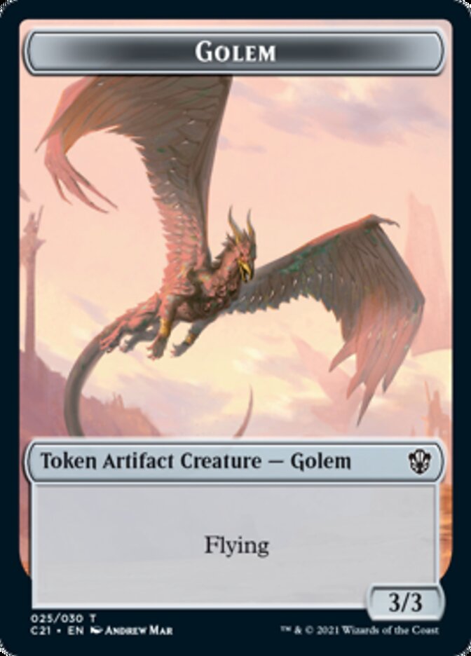 Golem (025) // Jeton double face Mécanoptère [Jetons Commander 2021] 