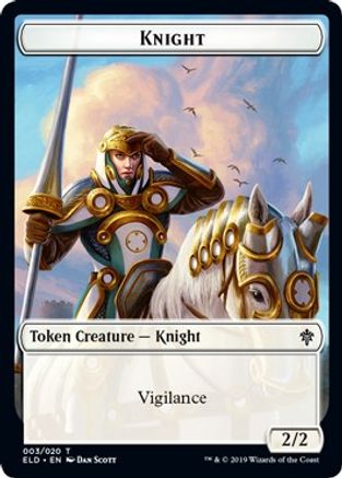Knight // Food (018) Double-Sided Token (ELD-3 // 18) - Throne of Eldraine Foil