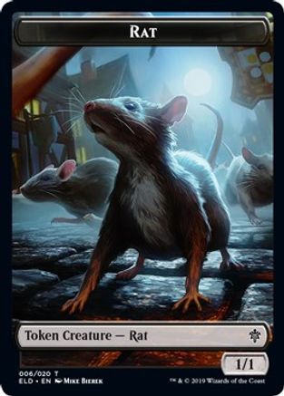 Rat // Food (015) Double-Sided Token (ELD-6 // 15) - Throne of Eldraine Foil