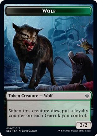 Wolf // Food (018) Double-Sided Token (ELD-14 // 18) - Throne of Eldraine Foil