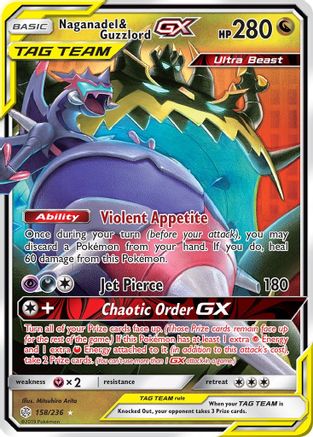 Naganadel & Guzzlord GX 158  - Holofoil - Ultra Rare