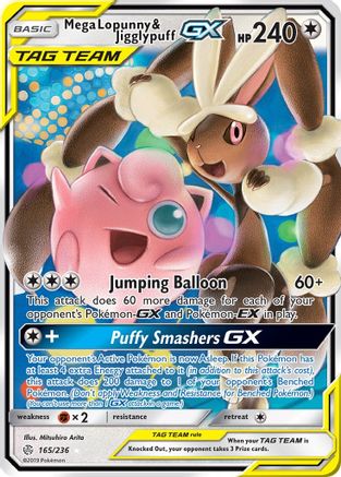 Mega Lopunny & Jigglypuff GX 165  - Holofoil - Ultra Rare