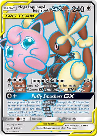 Mega Lopunny &amp; Jigglypuff GX (225/236) [Soleil et Lune : Éclipse Cosmique] 