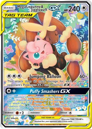 Mega Lopunny &amp; Jigglypuff GX (226/236) [Soleil et Lune : Éclipse Cosmique] 