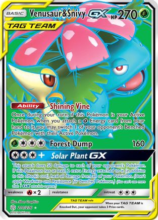 Venusaur &amp; Snivy GX (210/236) [Soleil et Lune : Éclipse Cosmique] 