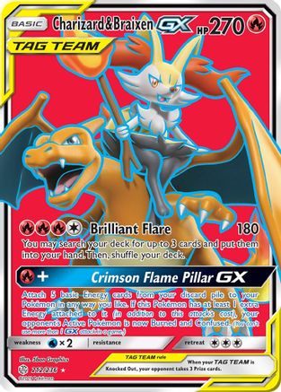 Charizard &amp; Braixen GX (212/236) [Soleil et Lune : Éclipse cosmique] 