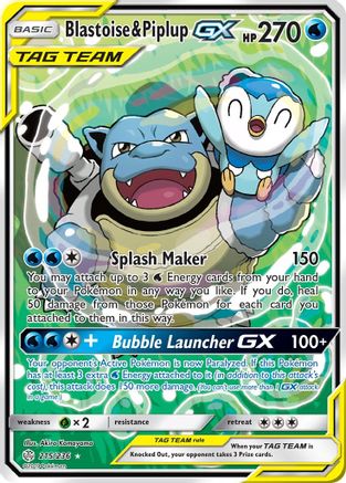 Blastoise & Piplup GX (Alternate Full Art)/236  - Holofoil - Ultra Rare