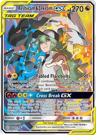 Reshiram &amp; Zekrom GX (222/236) [Soleil et Lune : Éclipse Cosmique] 