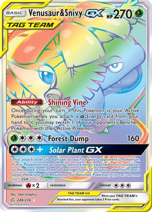 Venusaur & Snivy GX (Secret)  - Holofoil - Secret Rare