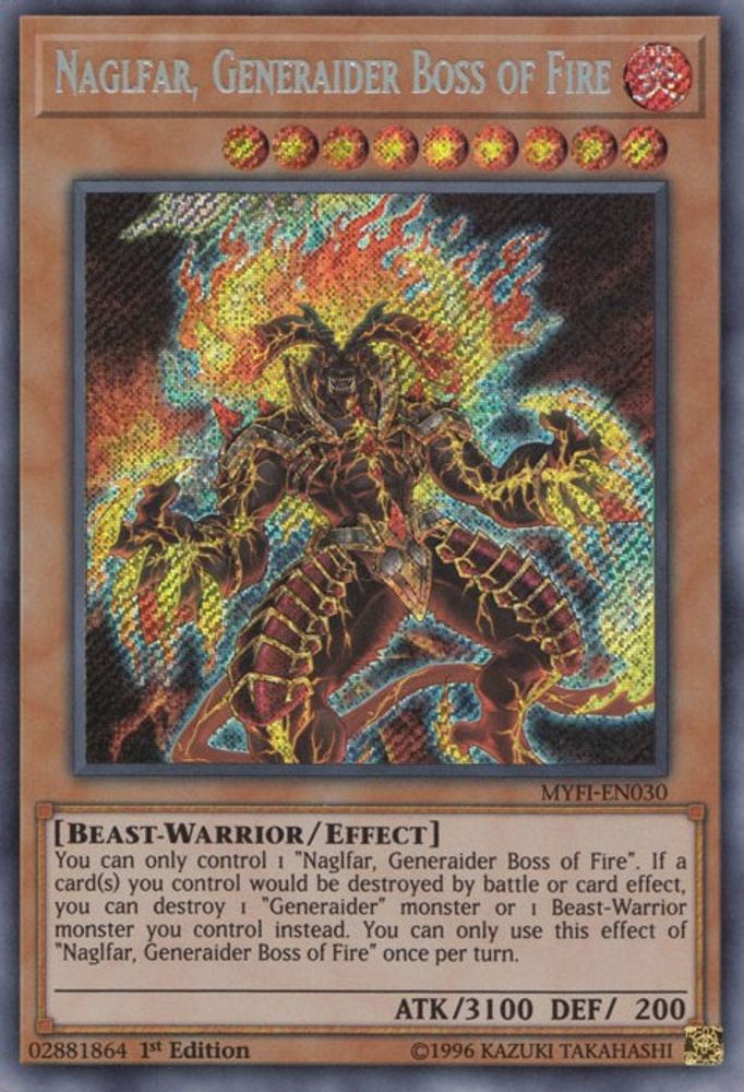 Naglfar, Generaider Boss of Fire [MYFI-EN030] Secret Rare 