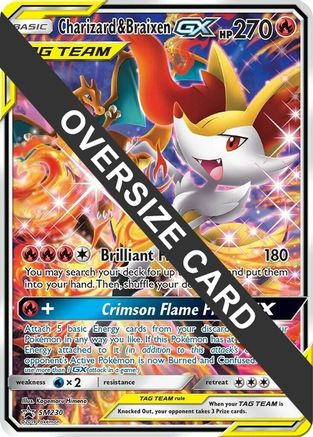 Charizard &amp; Braixen GX (SM230) (carte Jumbo) [Soleil et Lune : Black Star Promos] 