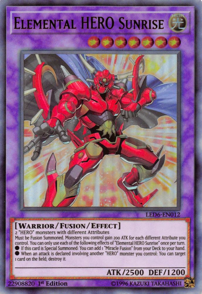 Elemental Hero Sunrise [LED6-EN012] Ultra Rare 