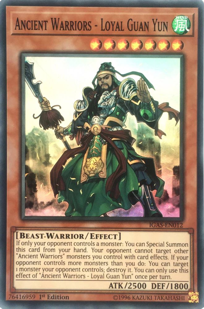 Ancient Warriors - Loyal Guan Yun (IGAS-EN012) - Super Rare
