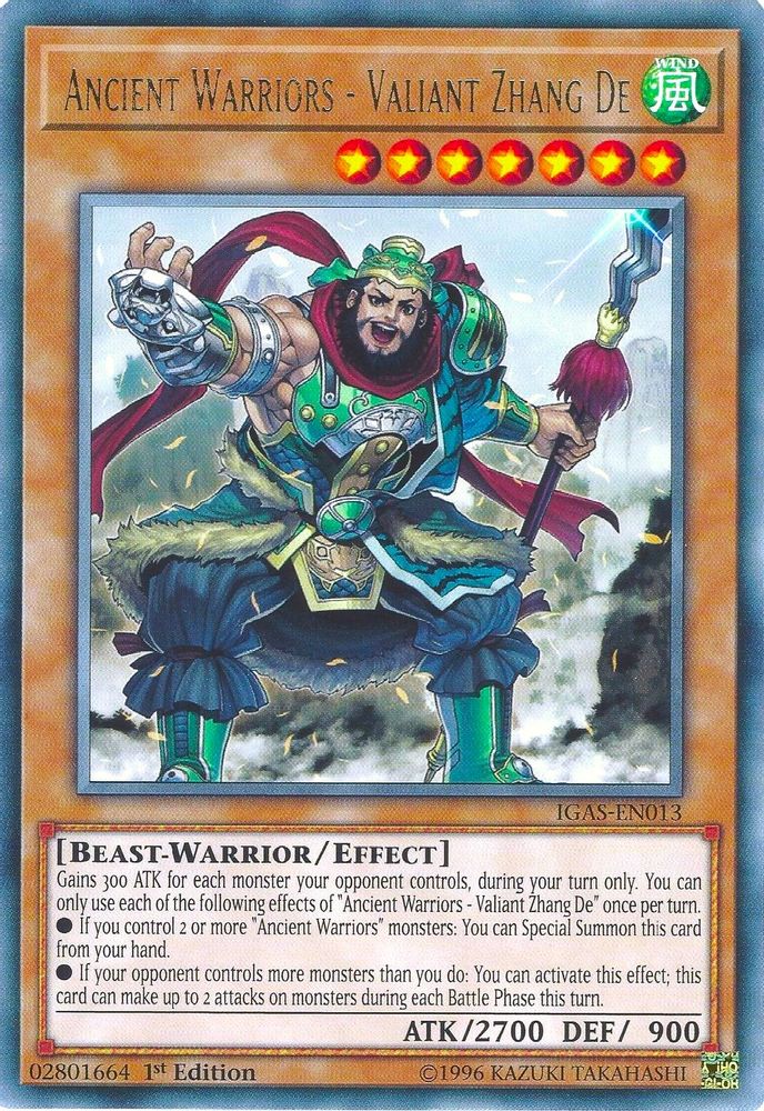 Ancient Warriors - Valiant Zhang De (IGAS-EN013) - Rare