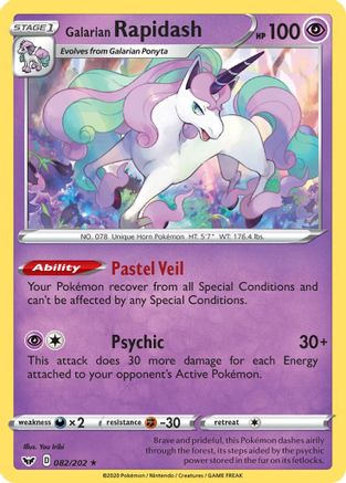 Galarian Rapidash 082  - Rare