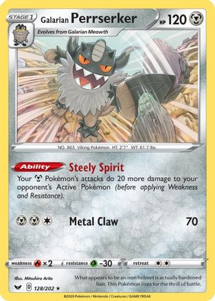 Galarian Perrserker 128  - Holofoil - Holo Rare