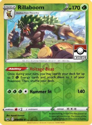 Rillaboom (Pokemon League) 014/202  - Reverse Holofoil - Promo