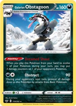 Galarian Obstagoon - 119/202/202  - Rare