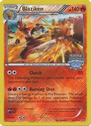 Blaziken - 14/111 (National Championships)/111  - Reverse Holofoil - Promo