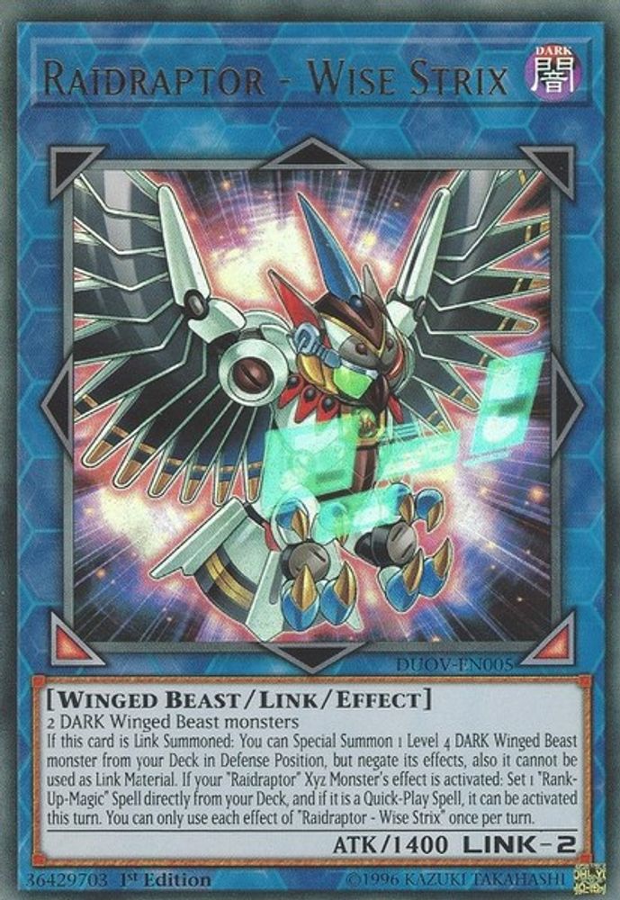 Raidraptor - Wise Strix (DUOV-EN005) - Ultra Rare