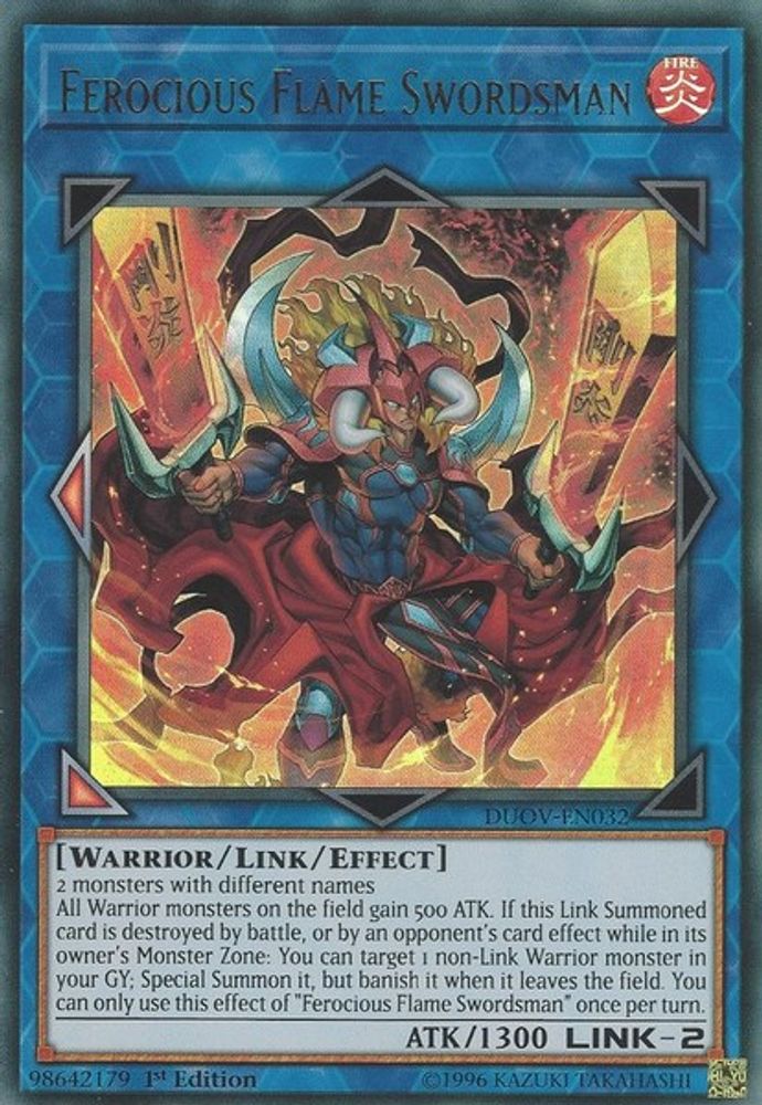Ferocious Flame Swordsman (DUOV-EN032) - Ultra Rare