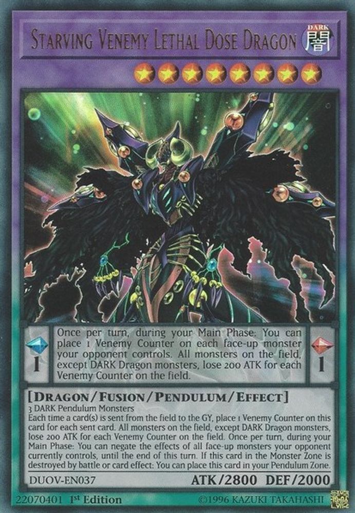 Starving Venemy Lethal Dose Dragon (DUOV-EN037) - Ultra Rare