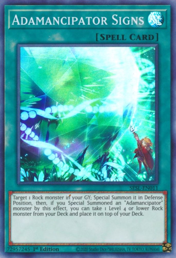 Adamancipator Signs (SESL-EN011) - Super Rare