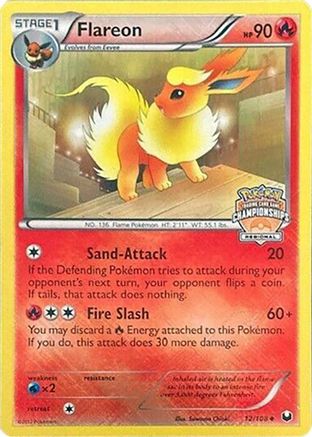 Flareon - 12/108 (Regional Championships)/108  - Reverse Holofoil - Promo