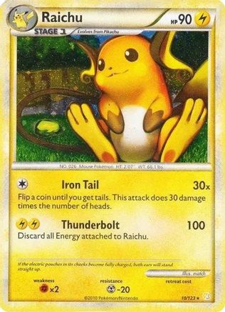 Raichu - 10/123 (Cracked Ice Holo)/123  - Holofoil - Holo Rare